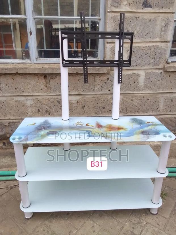 Restocked White Executive Glass Tv Stand With - main view