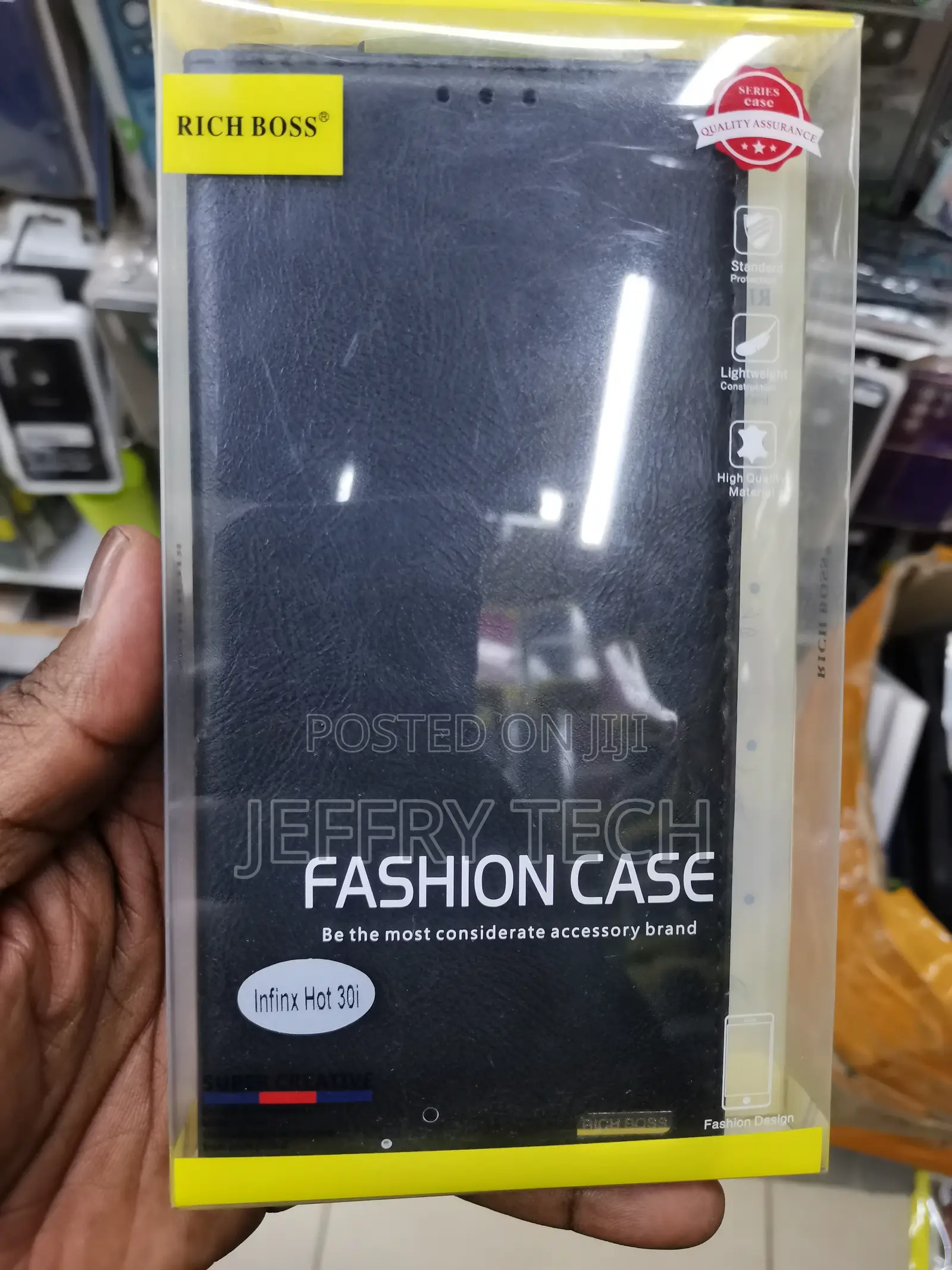 Universal Richboss Leather Case for Infinix Hot 30i -Black