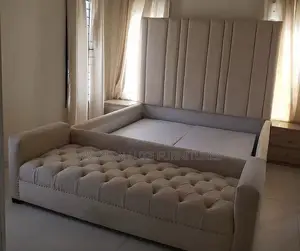 Elegant Cream-White 5 by 6 Bed