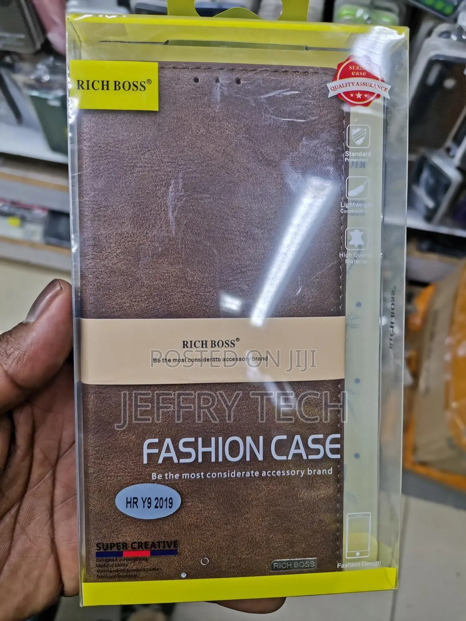 Universal Richboss Leather Huawei Y9 2019 Cover -Brown