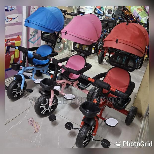 Kids Tricycle With Push Handle and Canopy** Fun Safe - main view