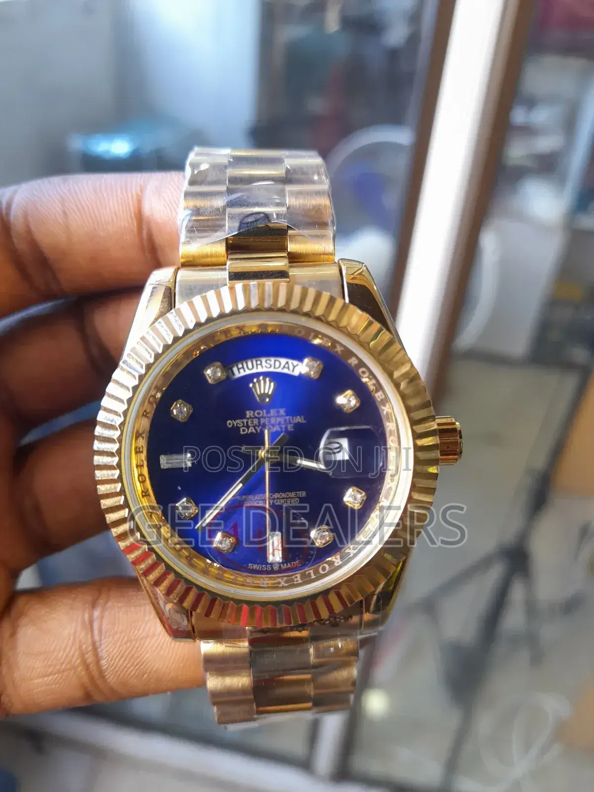 Rolex Wrist Watches, Rolex Men Watch,Gold/Blue