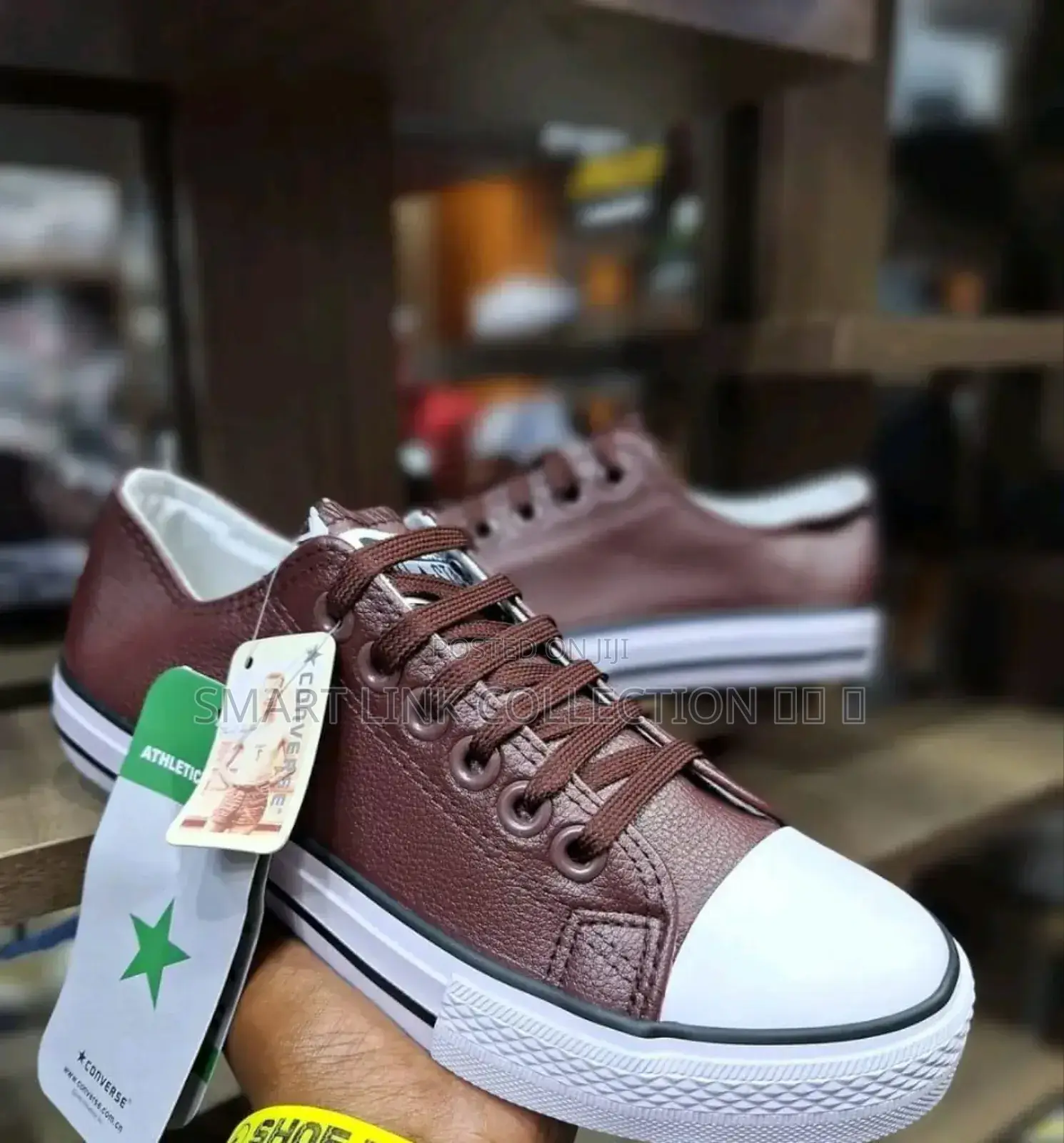 Leather Converse *Grey /Maroon*