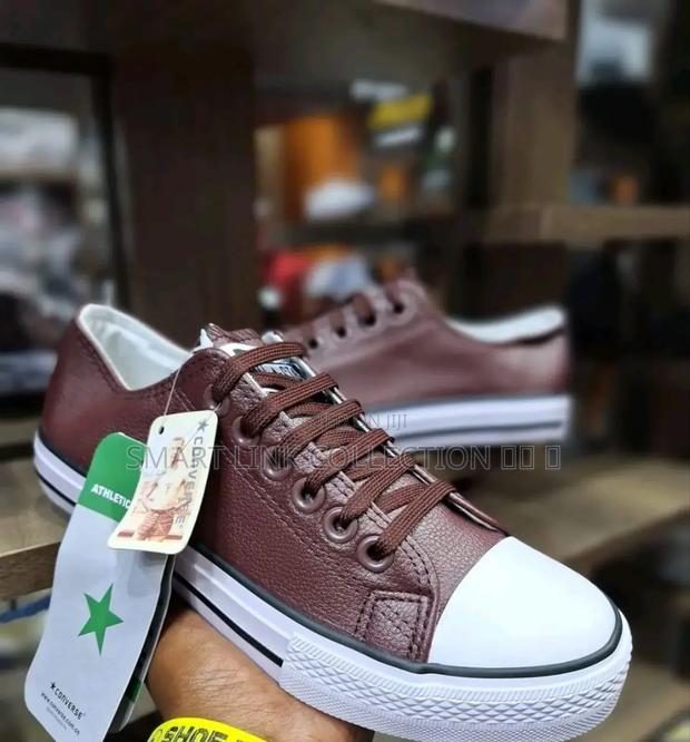 Leather Converse *Grey /Maroon* - thumbnail 2