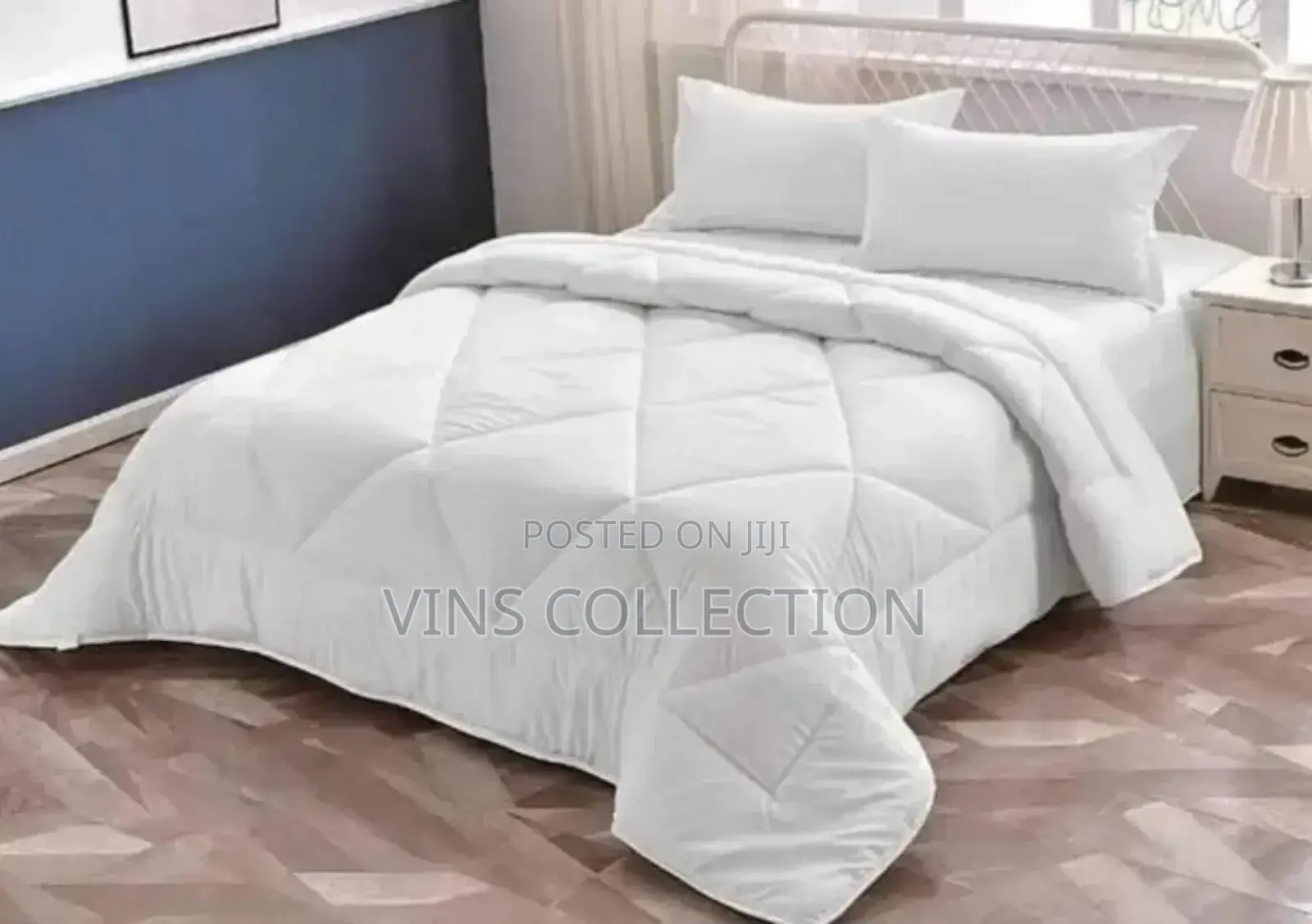 White Strips Binded Duvet