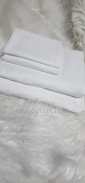White Beddings Cotton All Stripped