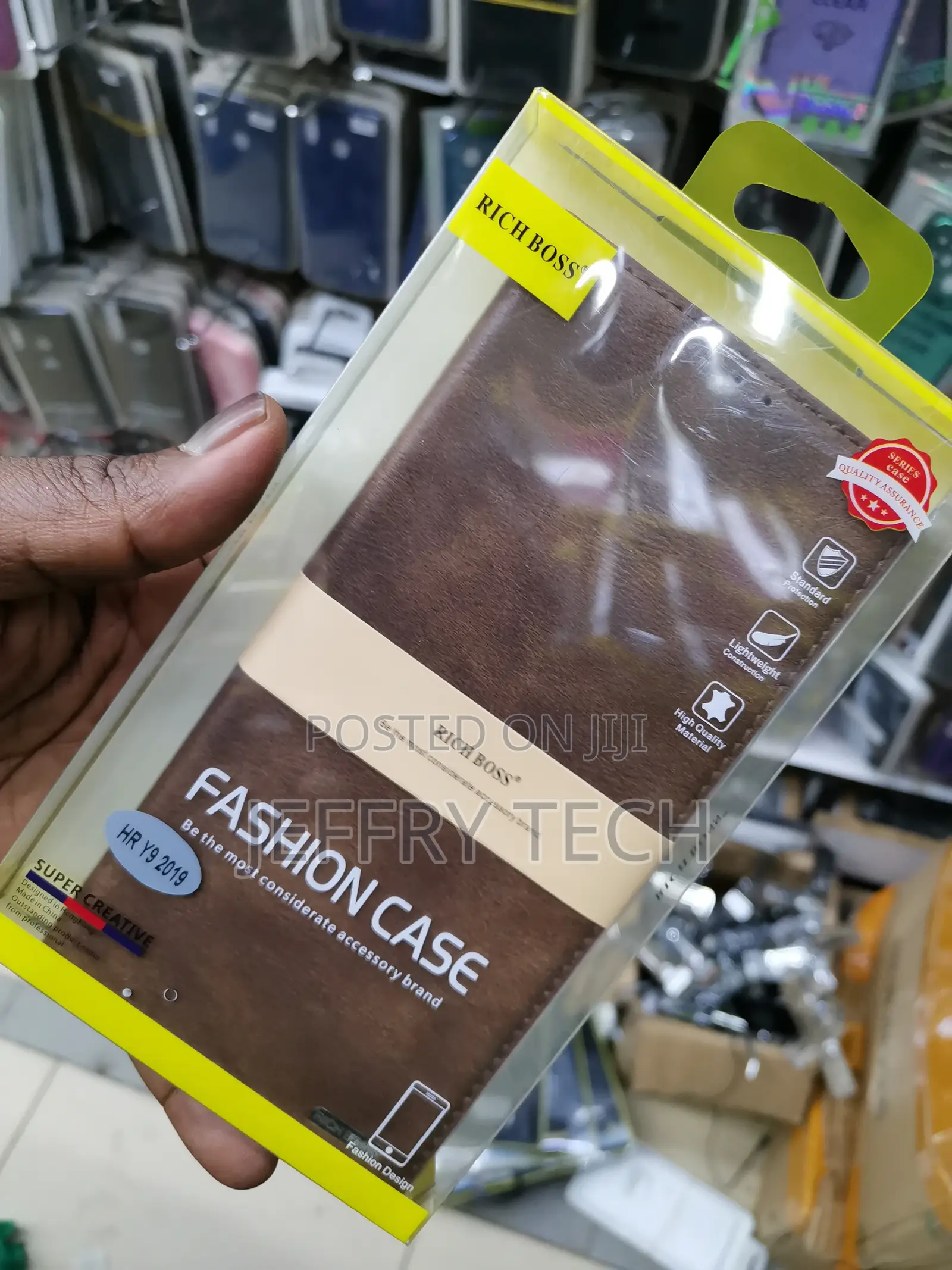 Universal Rich Boss Flip Cover for Huawei Y9 2019, Brown