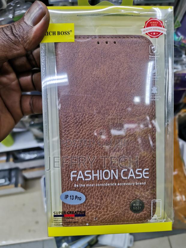 Universal Richbos Flip Cover for iPhone 13 Pro ,Brown - main view