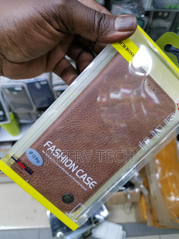 Universal Richbos Flip Cover for iPhone 13 Pro ,Brown - thumbnail 3