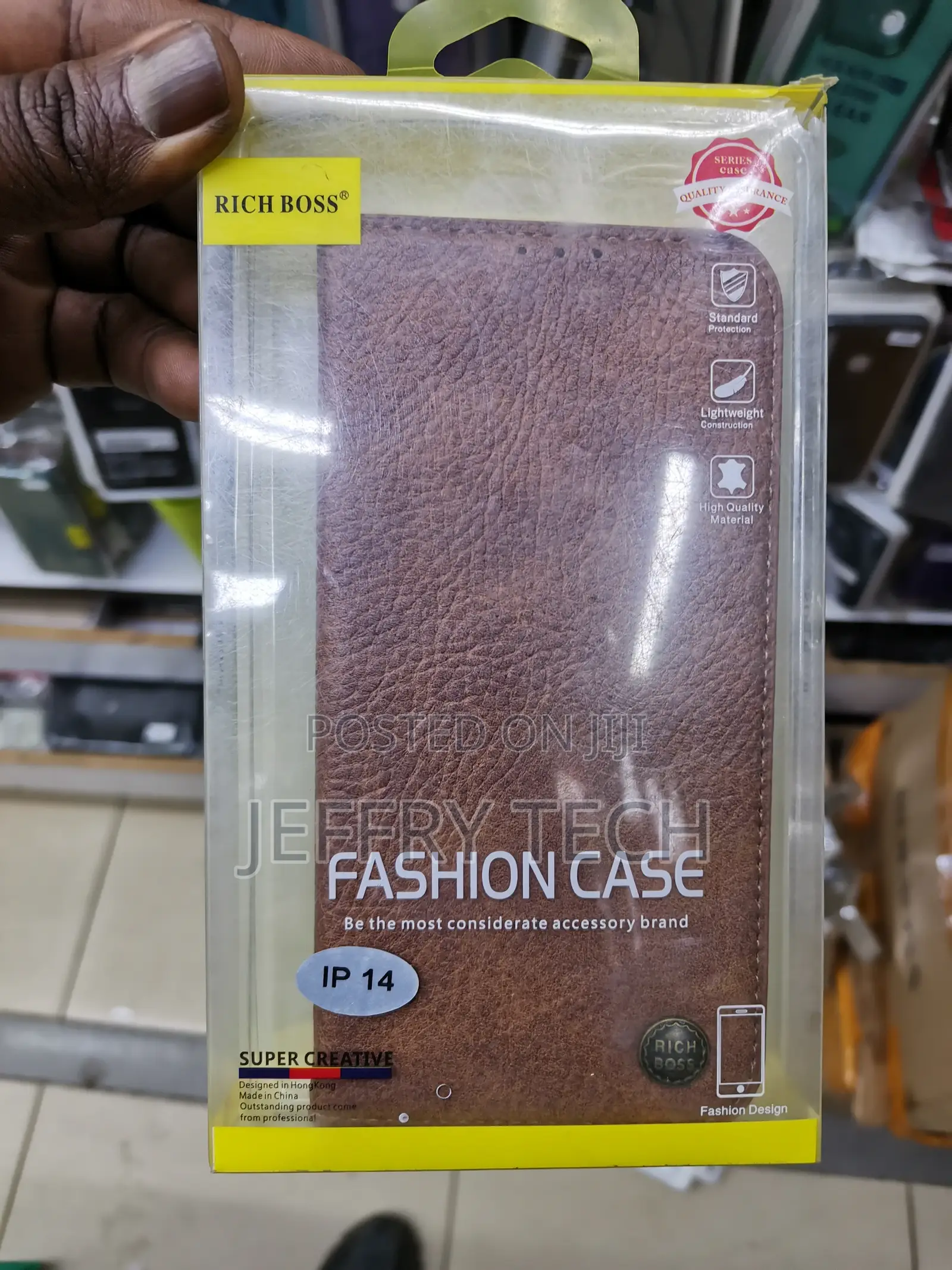 Universa Richboss Flip Cover for iPhone 14,Brown