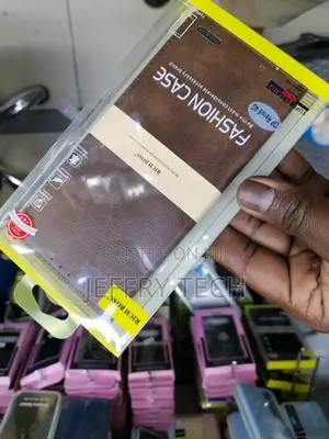 Universal Richboss Leather Flip Cover for Oppo Reno6 - Brown