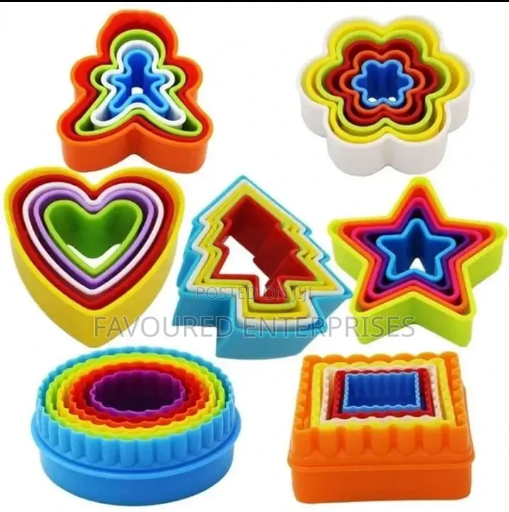 5 PCS Silicon Cookie Cutter-Non Stick Re-Usable