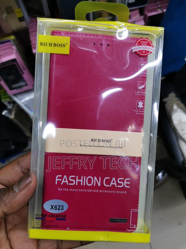 Universal Richboss Leather Flip Case for Infinix X623 -Pink