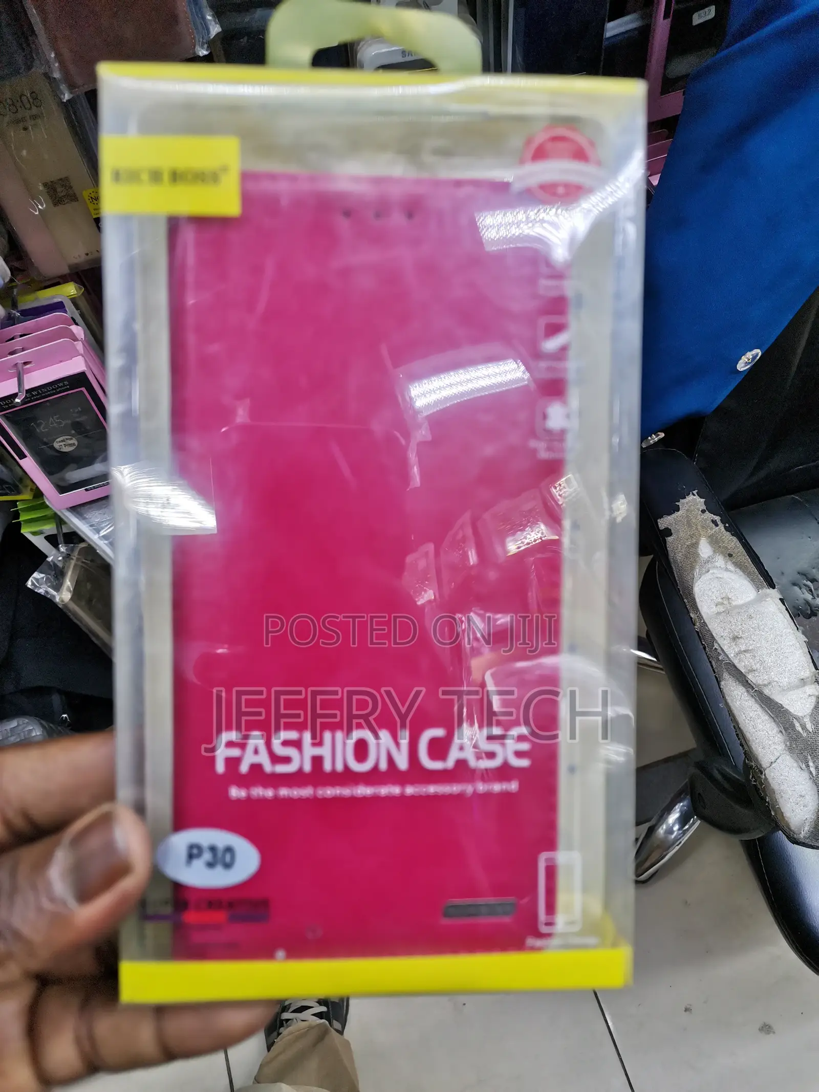 Universal Richboss Leather Flip Case for Huawei P30-Pink