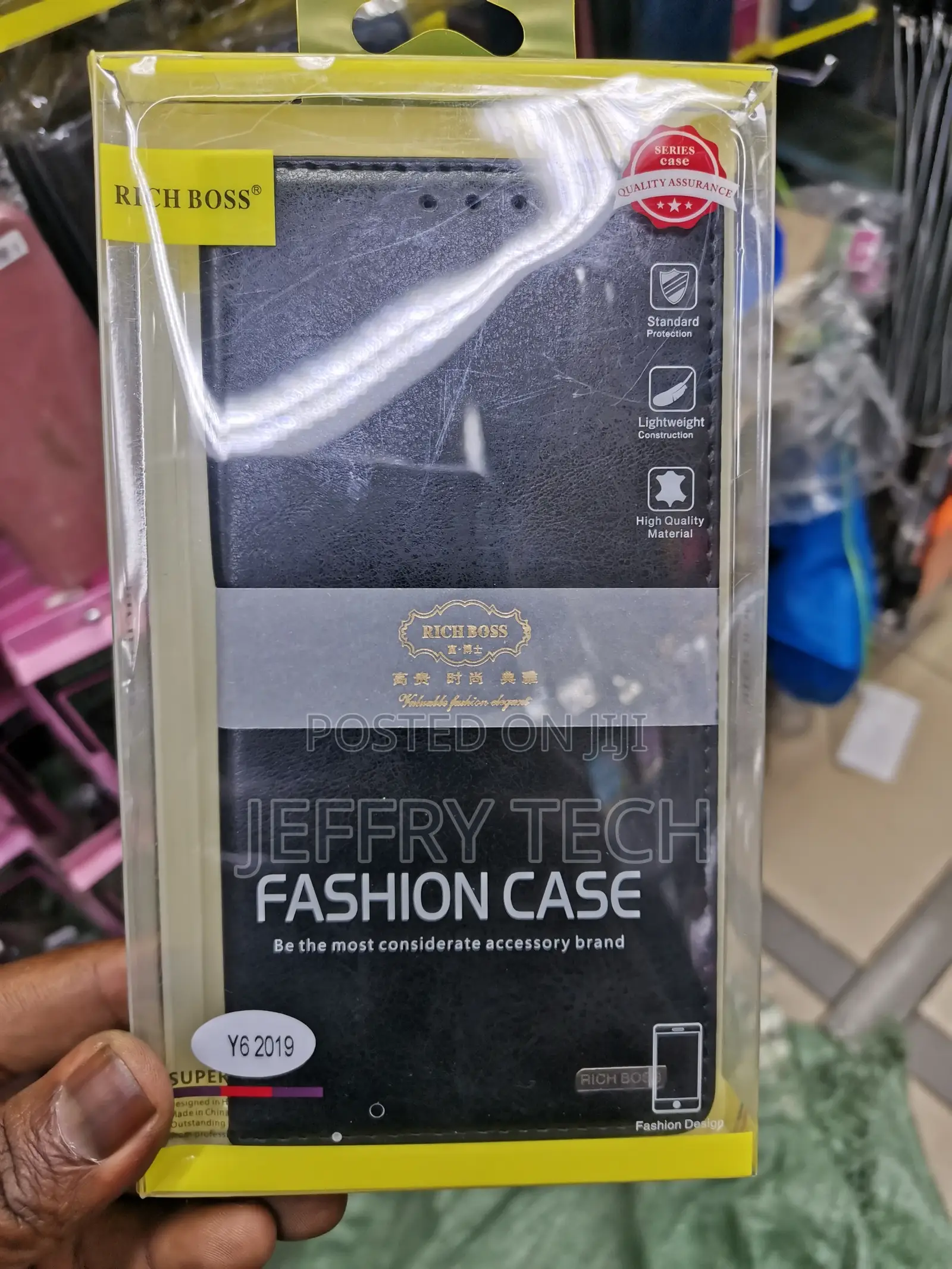 Universal Rich Boss Flip Cover for Huawei Y6 2019 -Black