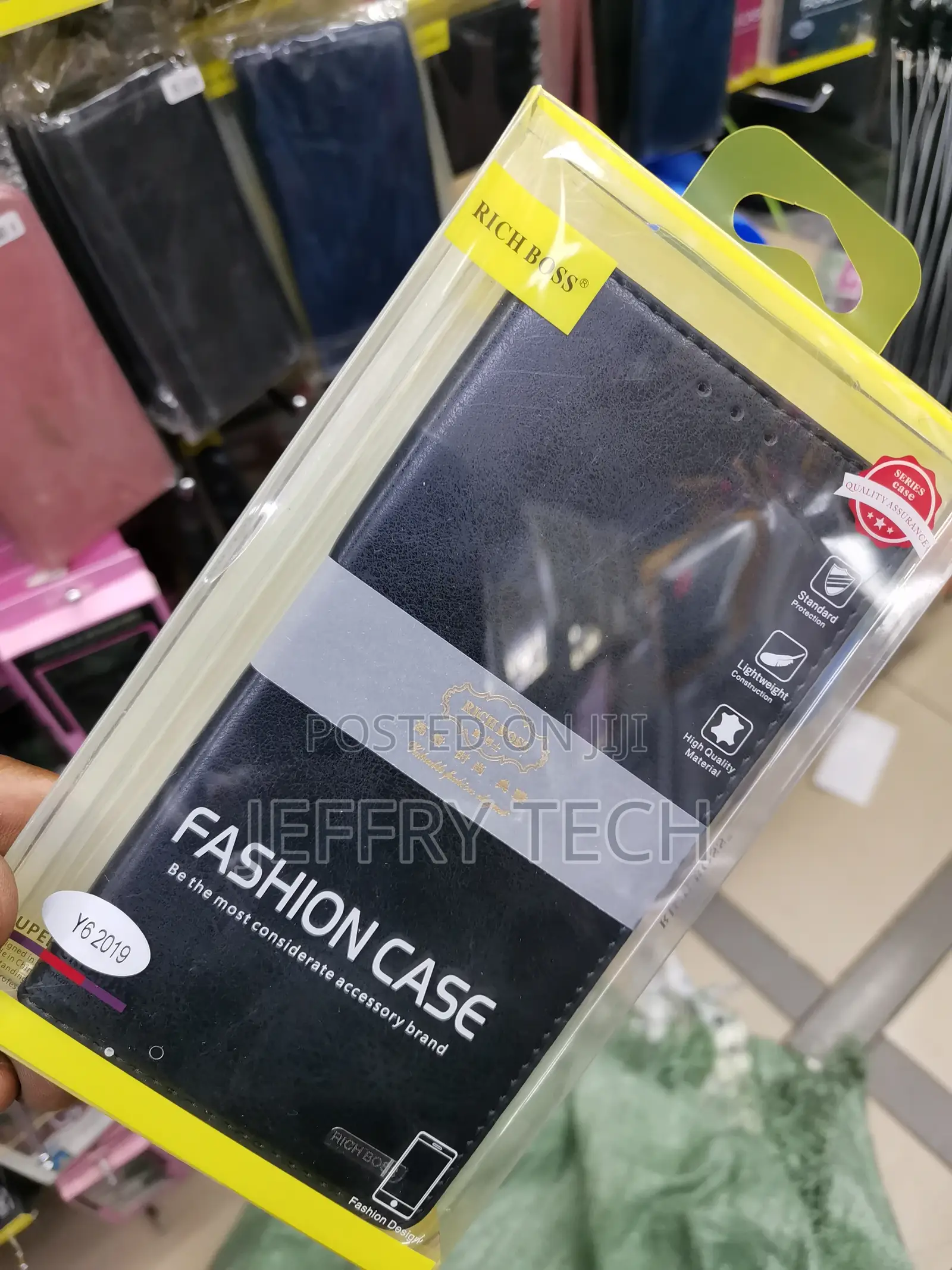 Universal Rich Boss Flip Cover for Huawei Y6 2019 -Black