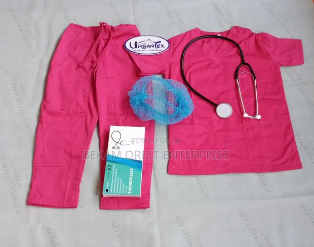 Kids Roleplay Pink Scrub and Stethoscope (Nurse Costume)
