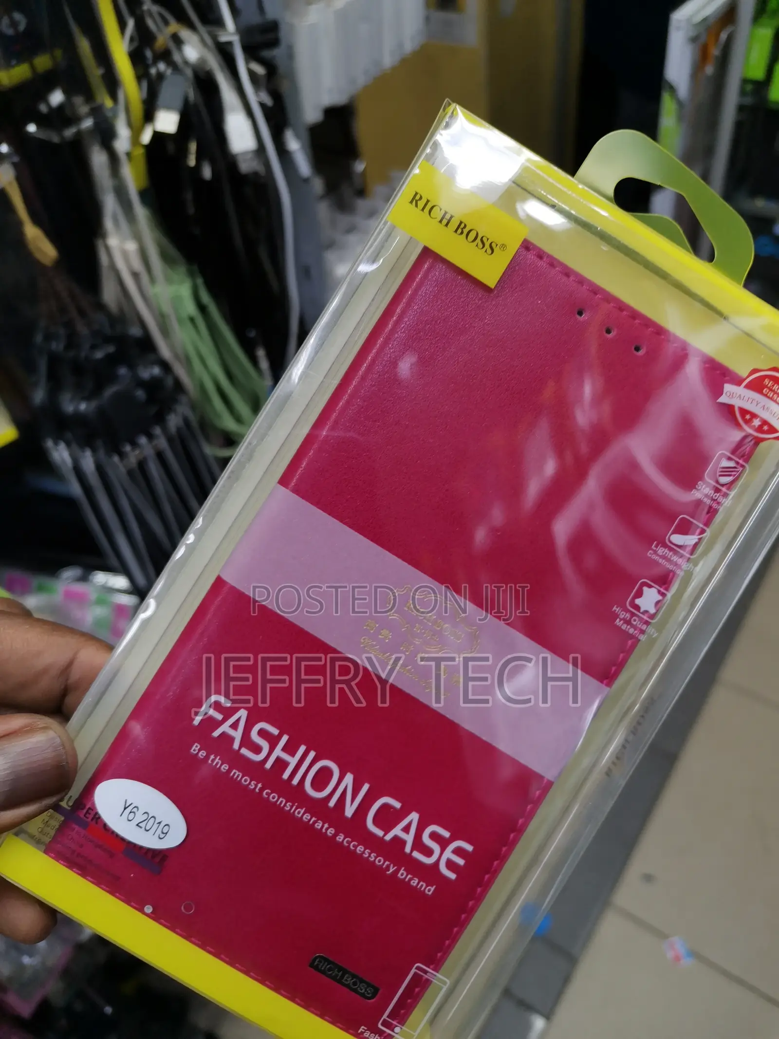 Universal Rich Boss Flip Cover for Huawei Y6 2019 -Pink