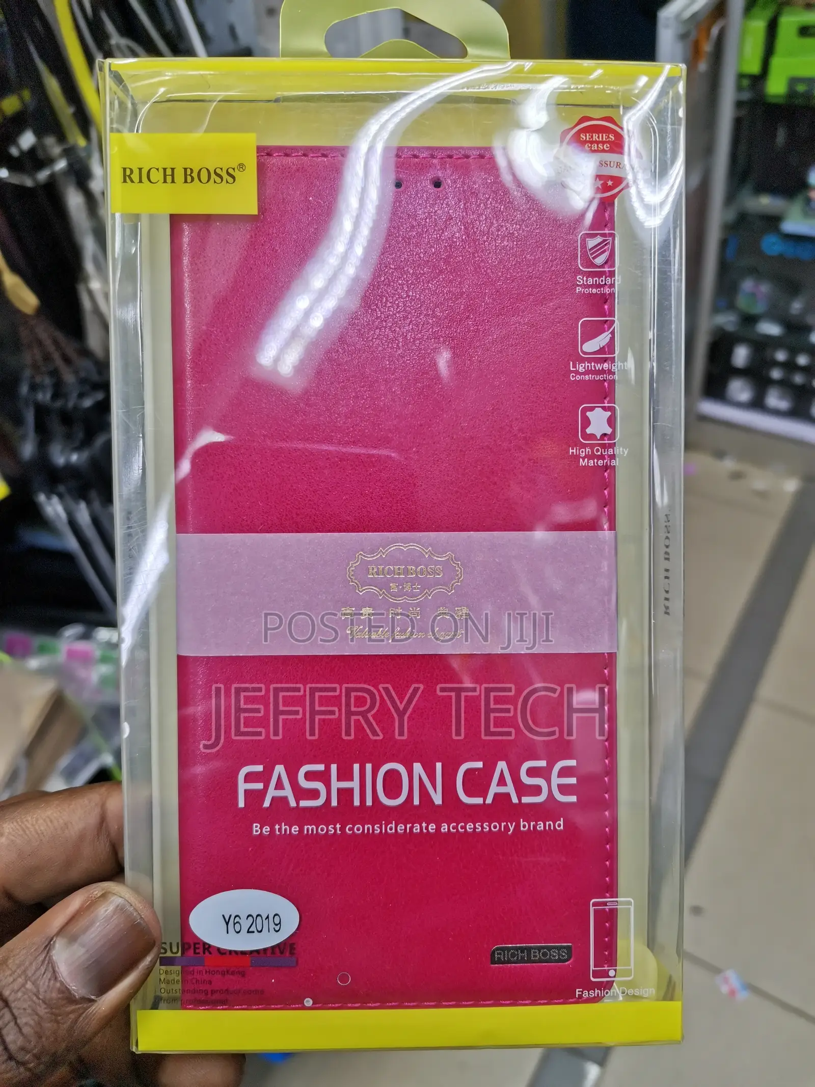Universal Rich Boss Flip Cover for Huawei Y6 2019 -Pink