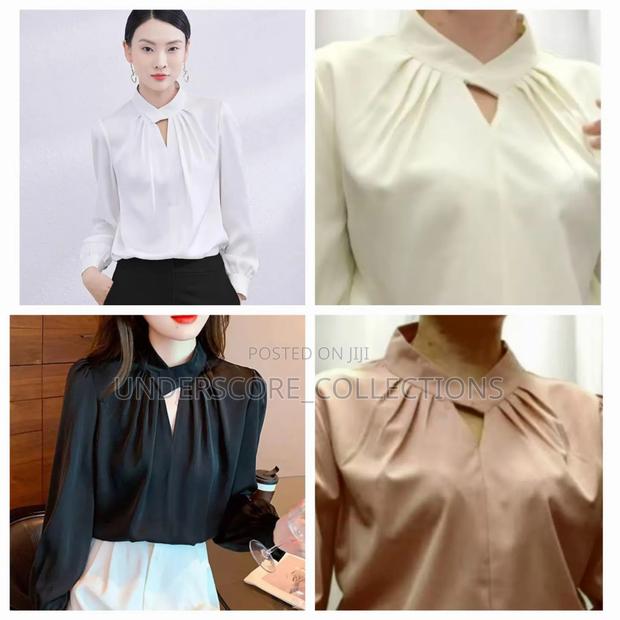 Executive Ladies Heavy Chiffon Plain and Polka Dot Blouses - main view