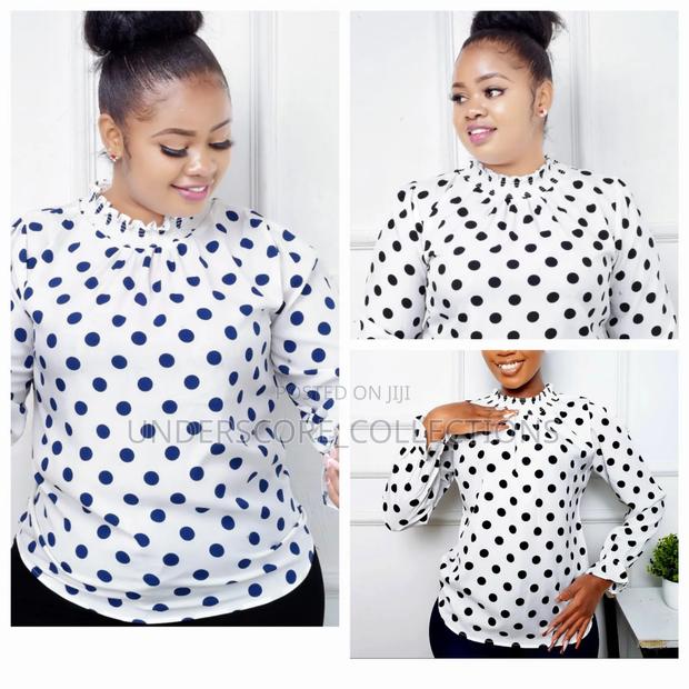 Executive Ladies Heavy Chiffon Plain and Polka Dot Blouses - thumbnail 2