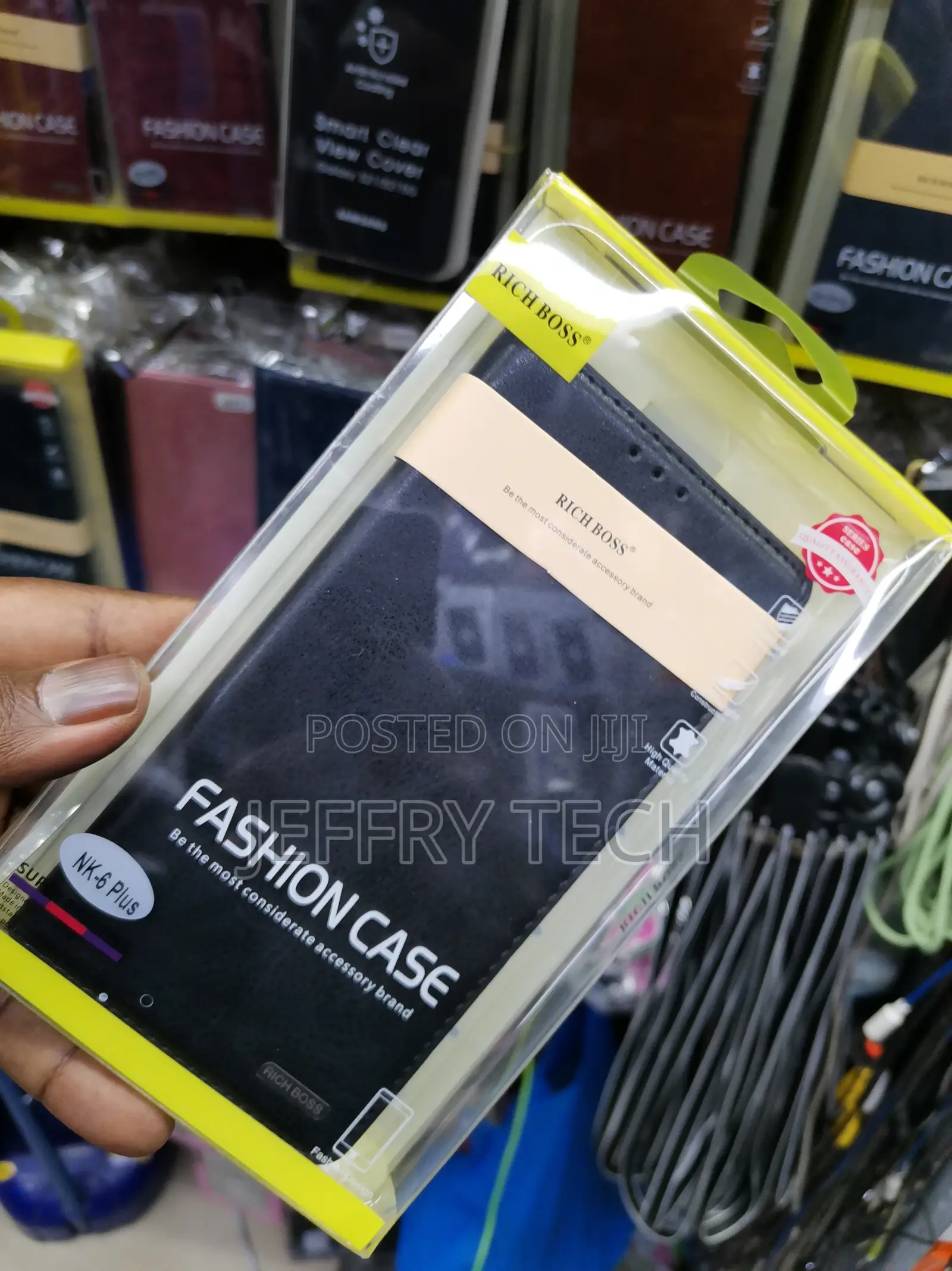 Universal Rich Boss Nokia 6 Plus Leather Flip Case -Black