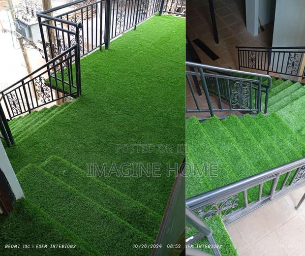 Classy Artificial Green Grass Carpet Floor Decor - main view
