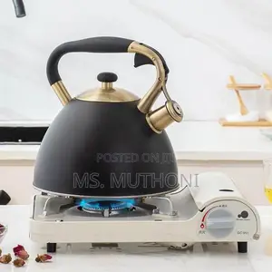 Black 3 Litres Quality Stainless Steel Whistling Kettle
