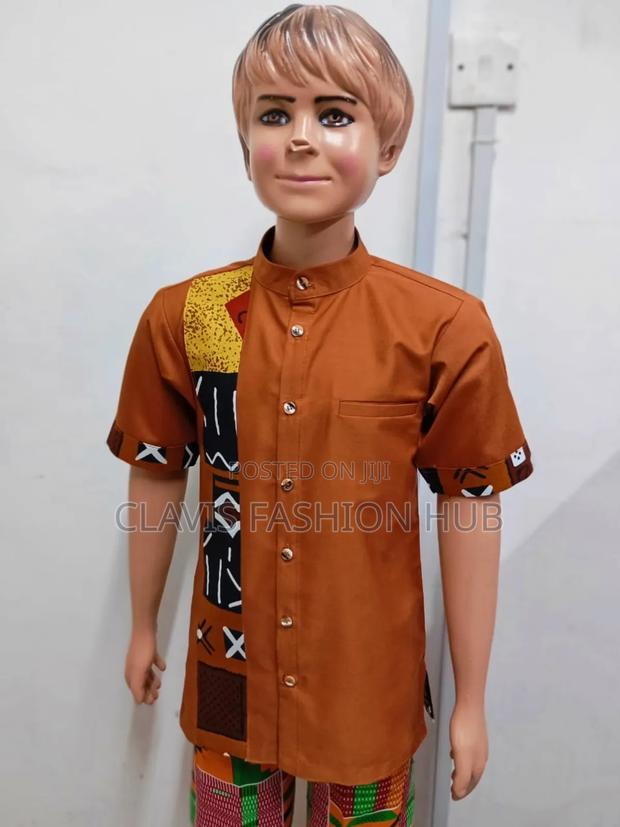 Boys Rusty Brown Kikuyu Shirt for Boys