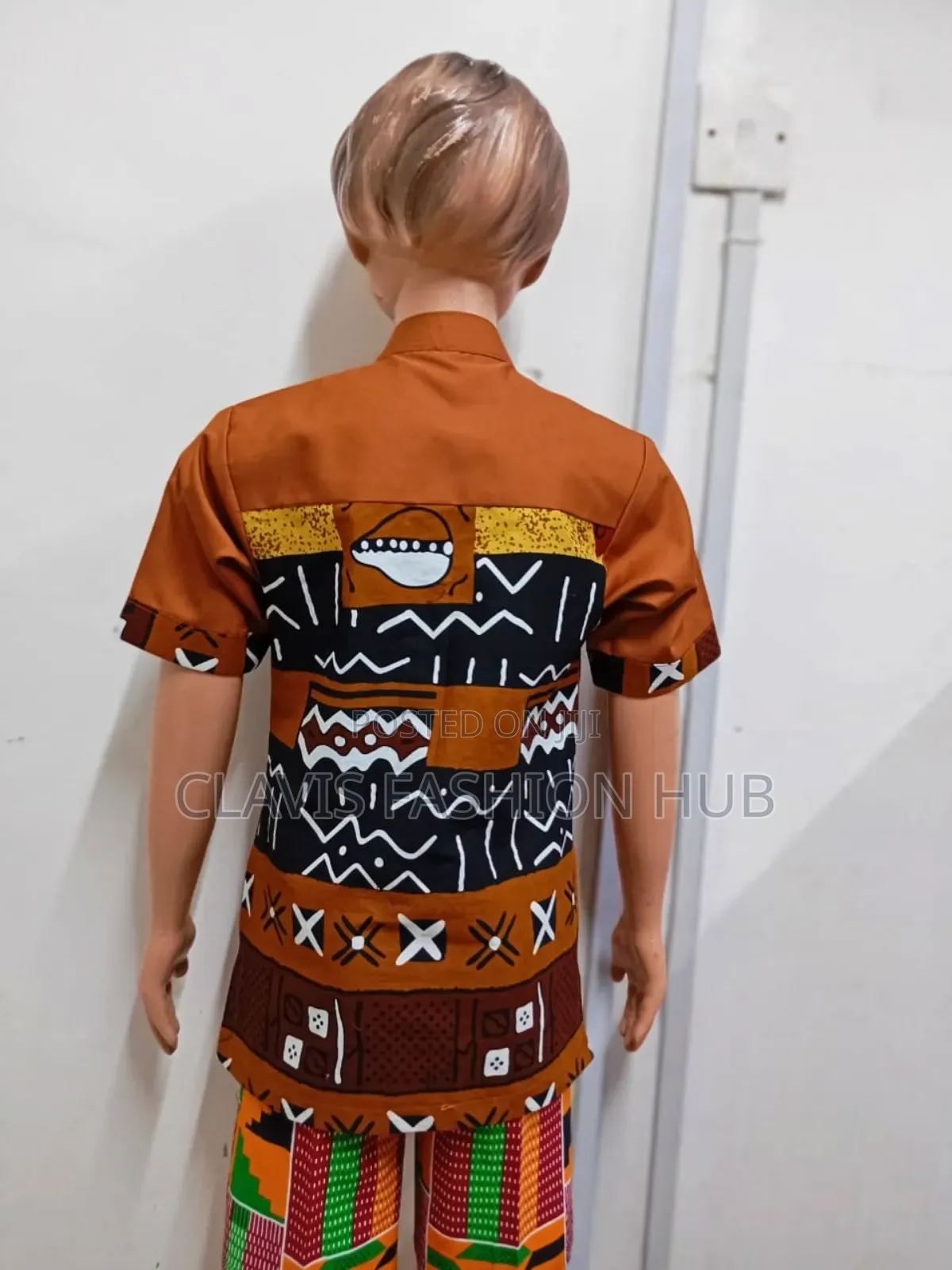 Boys Rusty Brown Kikuyu Shirt for Boys