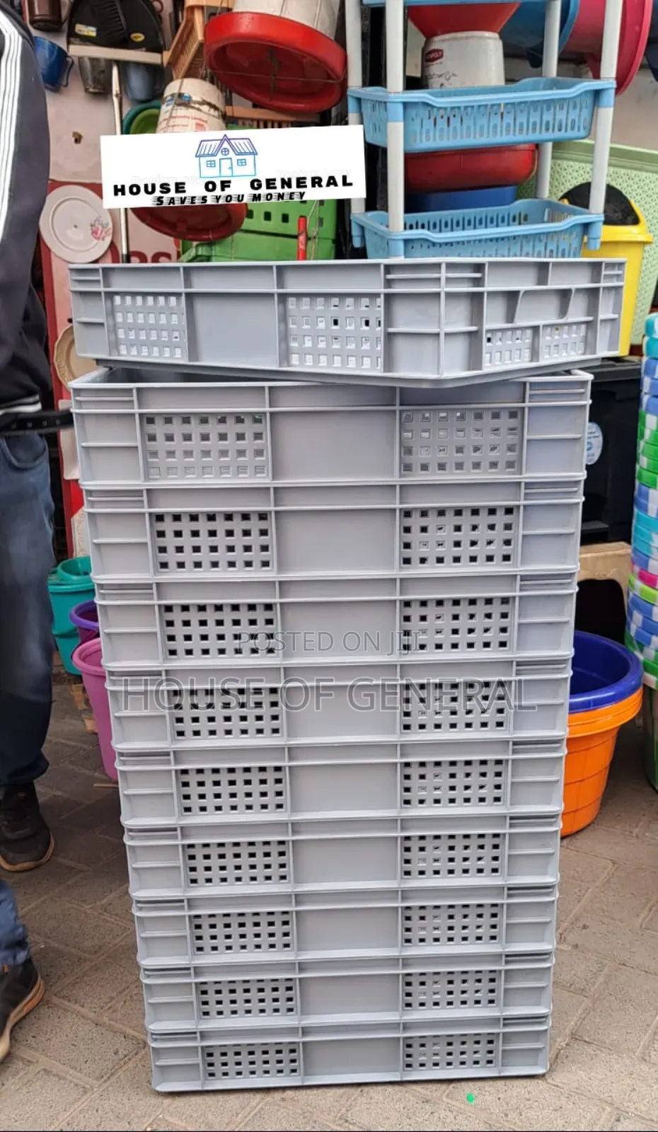 Plastic Crates Half Plastic Crates Grey Available