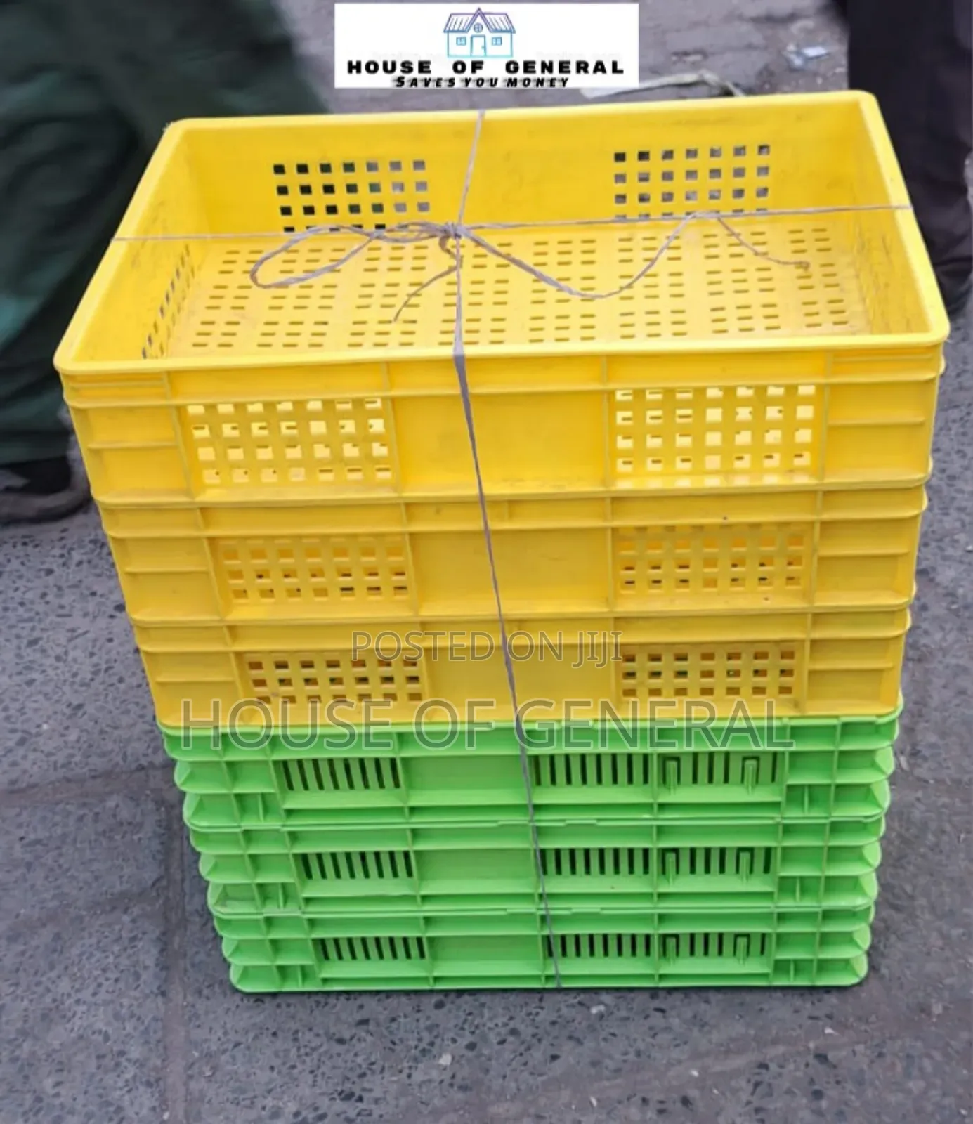Mix Colours Plastic Crates Yellow Half Plastic Crates