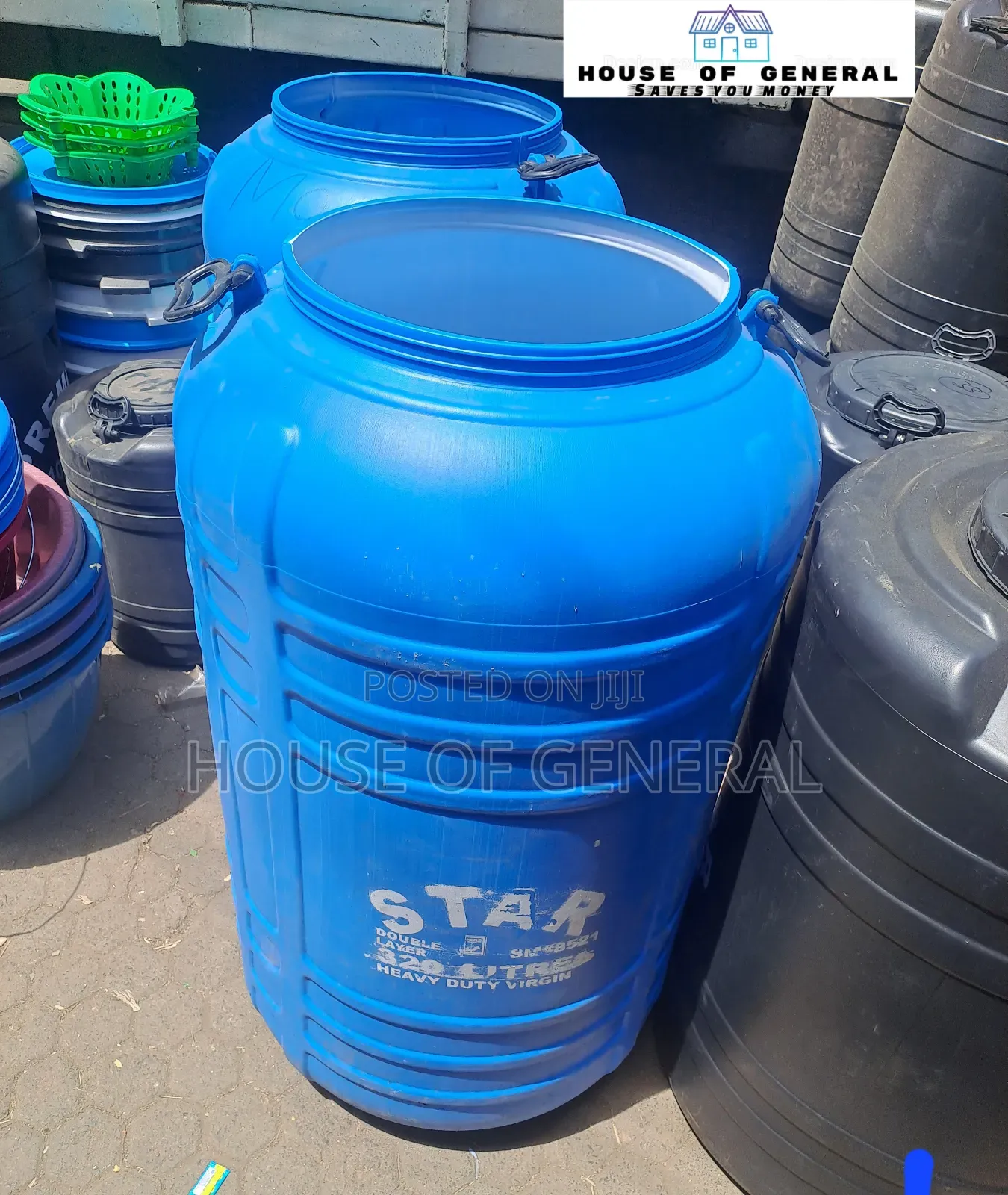 320ltrs Blue Plastic Tank Heavy Duty Water Tank