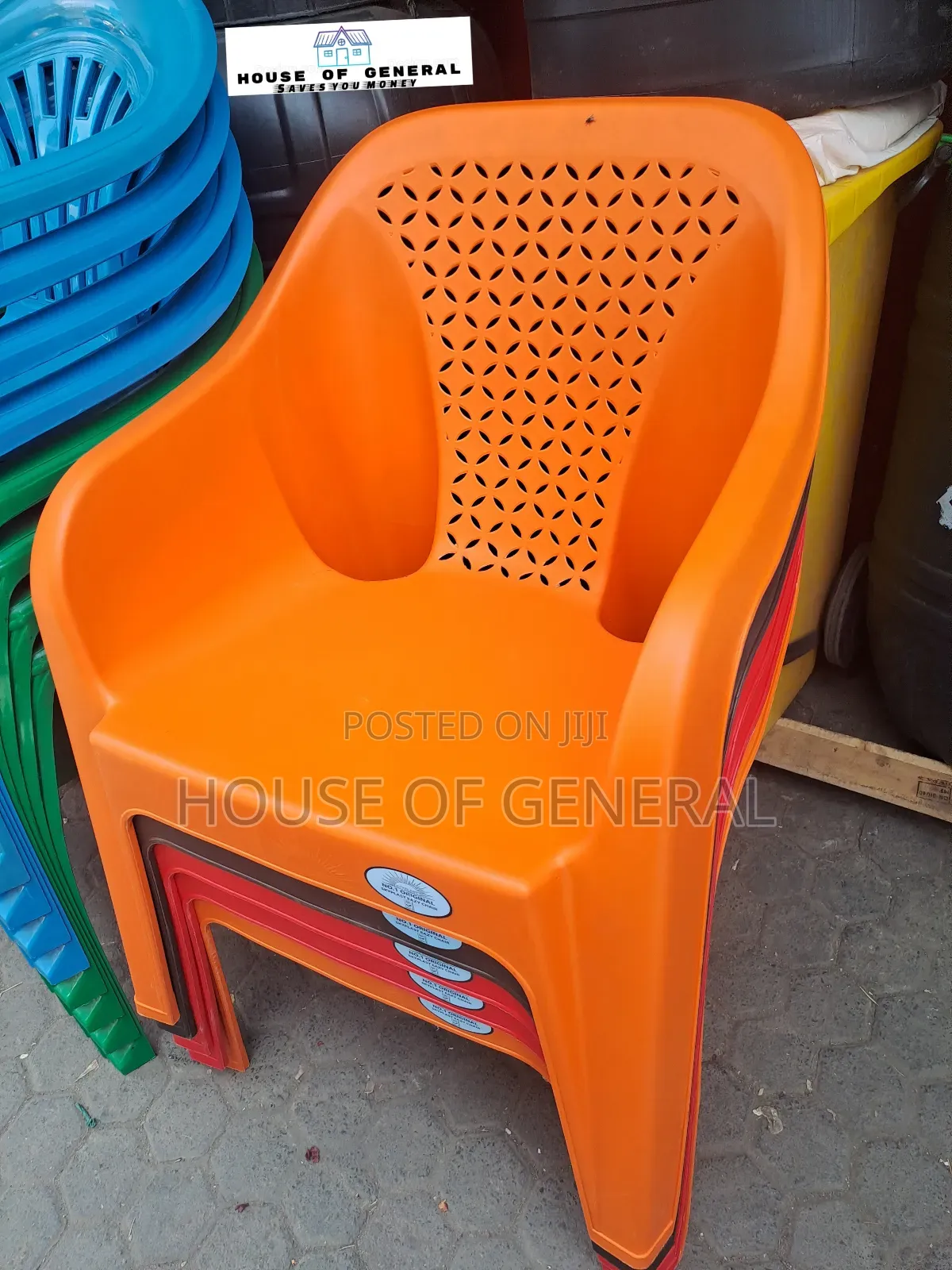 Orange Plastic Chair Strong and Comfortable Plastic Chair