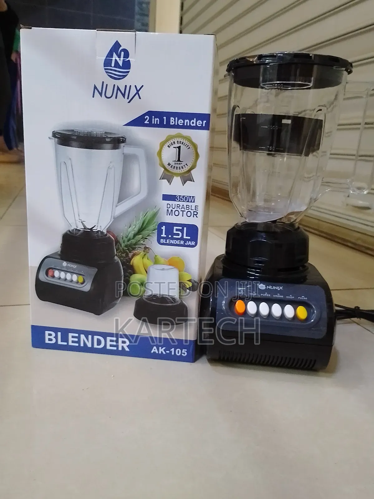 Nunix 2 in 1 Blender With Grinder Ak105