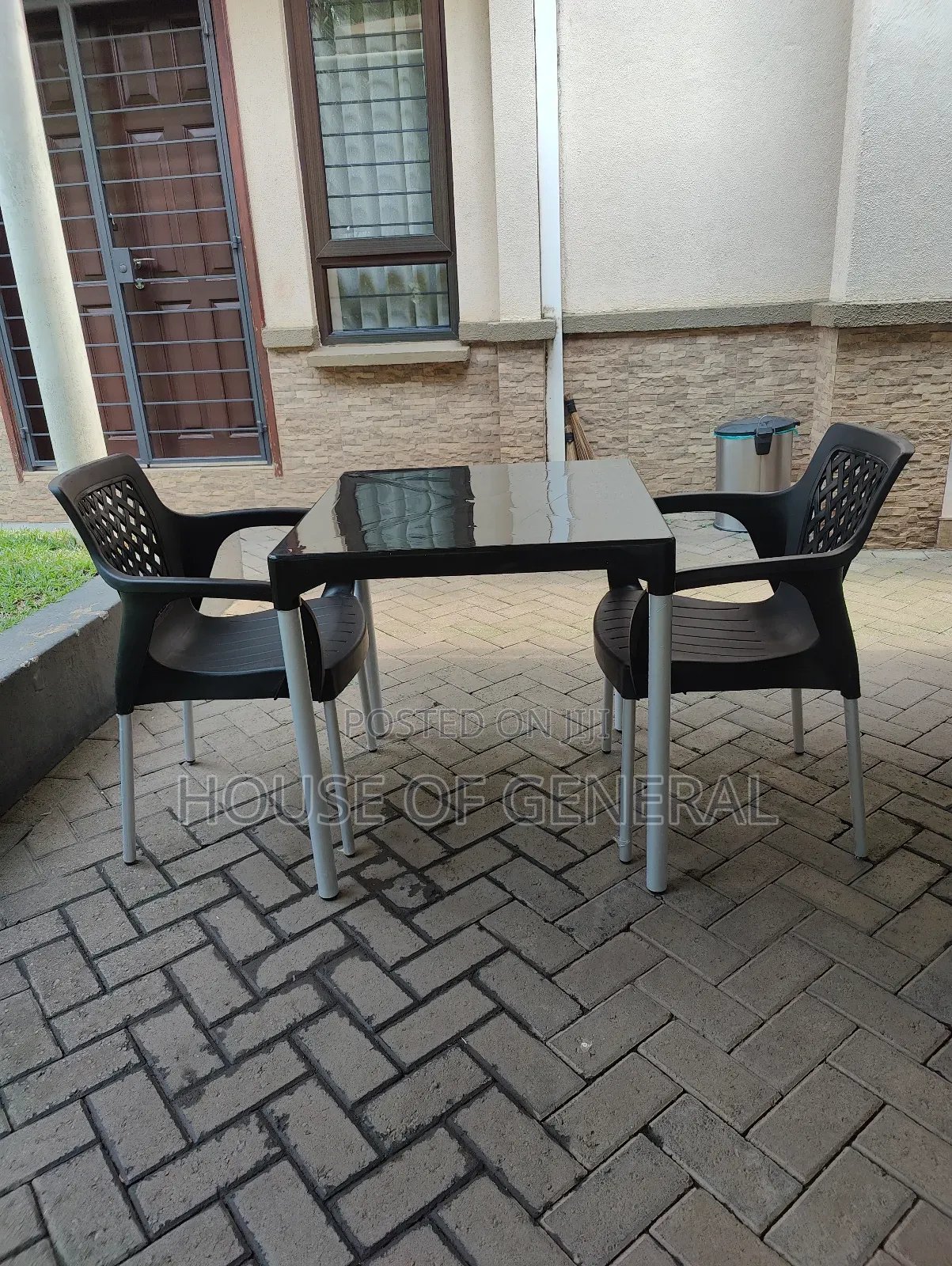 Quality 2 Plastic Chairs and 1 Square Plastic Table