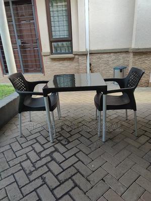 Quality 2 Plastic Chairs and 1 Square Plastic Table - main view