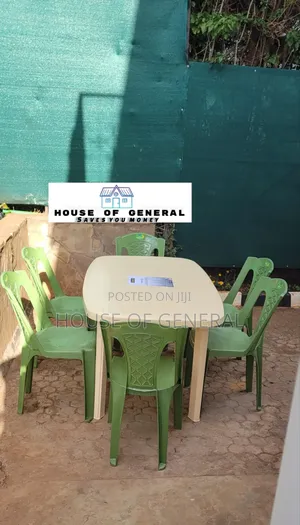 6 Plastic Chair and 1 Rectangular Plastic Table