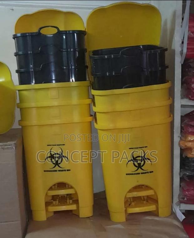 18L Coloured Biohazard Pedal Bins. - main view