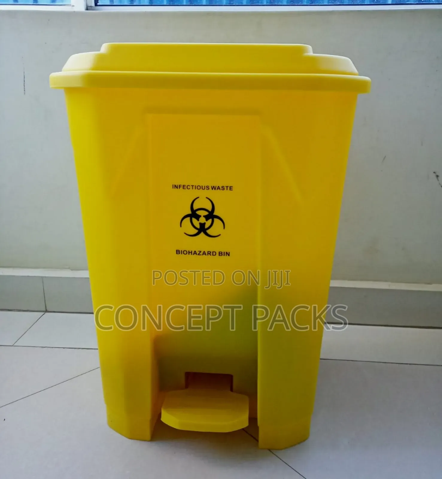 50l Coloured Biohazard Pedal Bin.