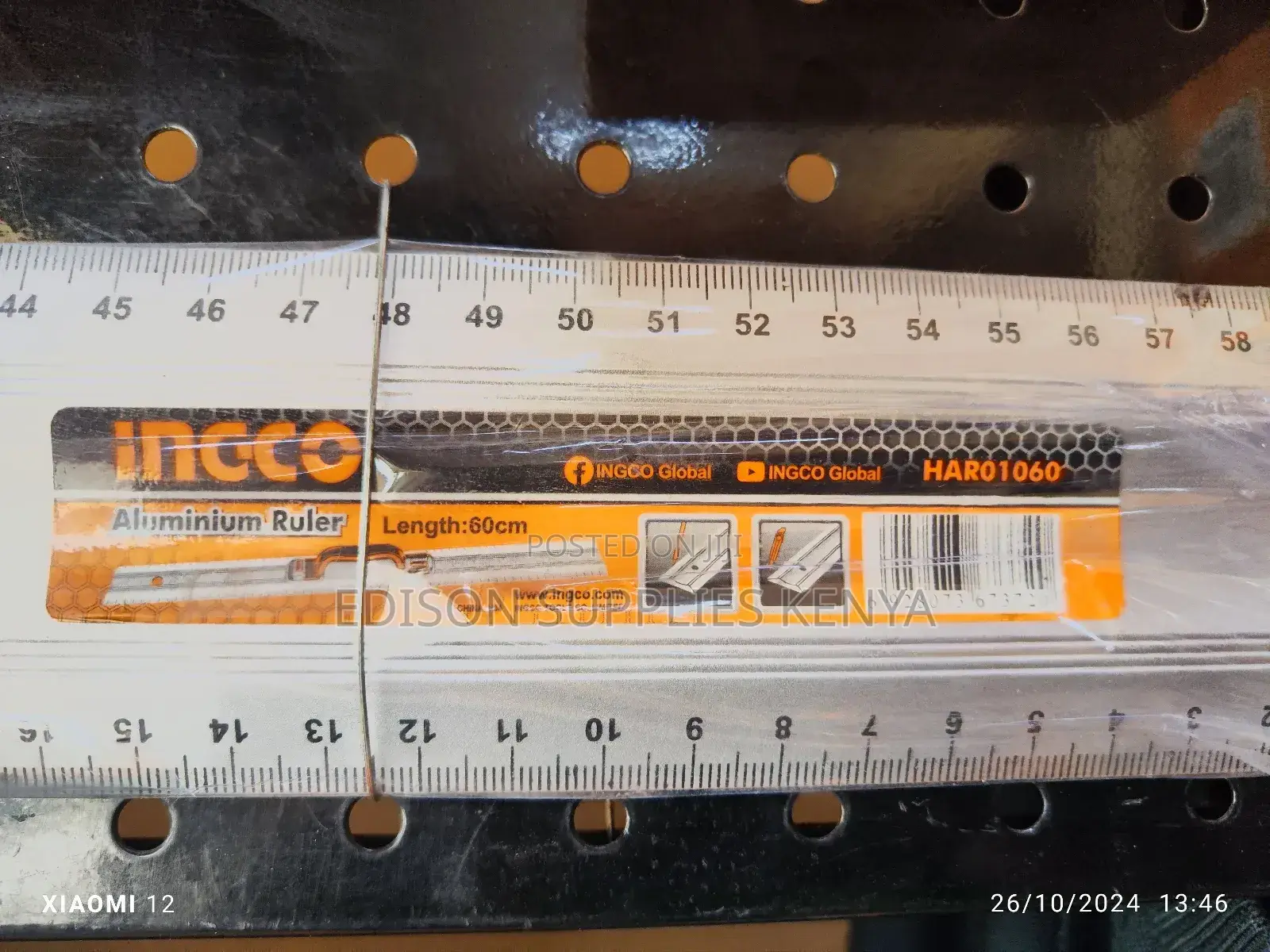 Ingco Aluminium Ruler 60cm With Spirit Level HAR01060