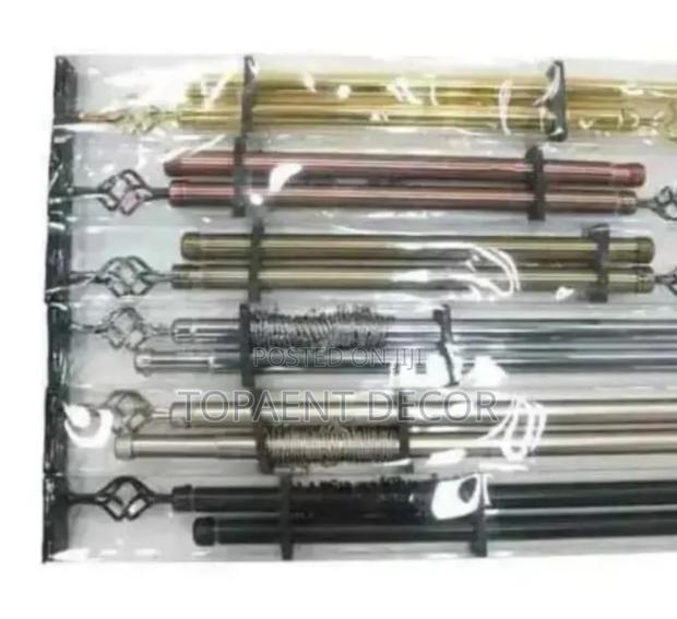 Shinny One Metre and 2m Adjustable Double Window Curtain Rod