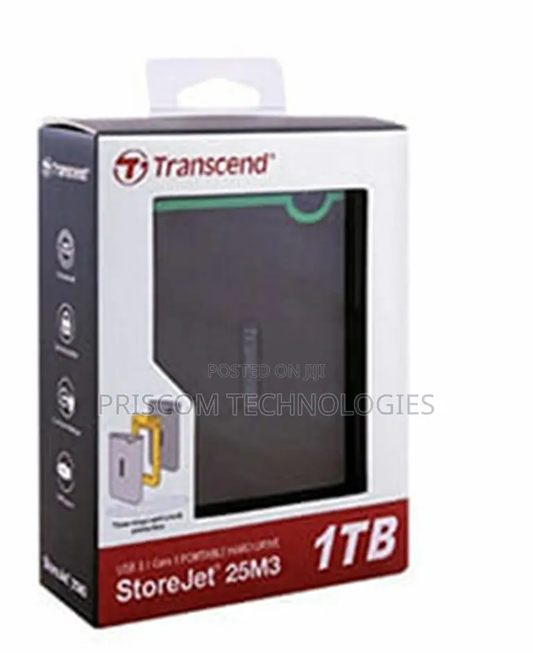 Transcend 1TB External Portable Hard Drive 3.1 GEN 1 25M3