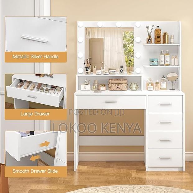 Dressers: White Vanity Bedroom Dressing Table - thumbnail 2