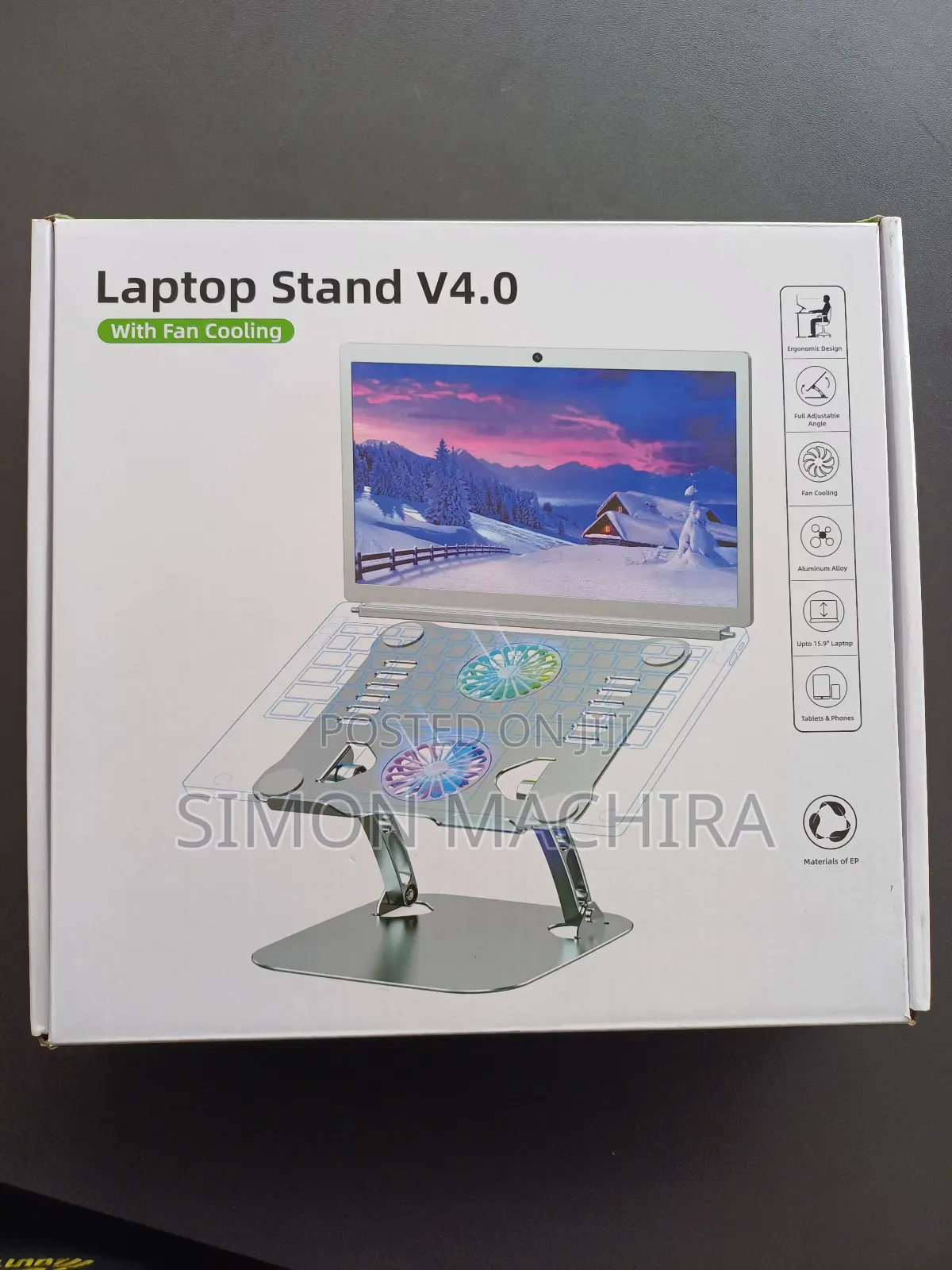 Laptop Stand V4 With 2 Fan and Cable