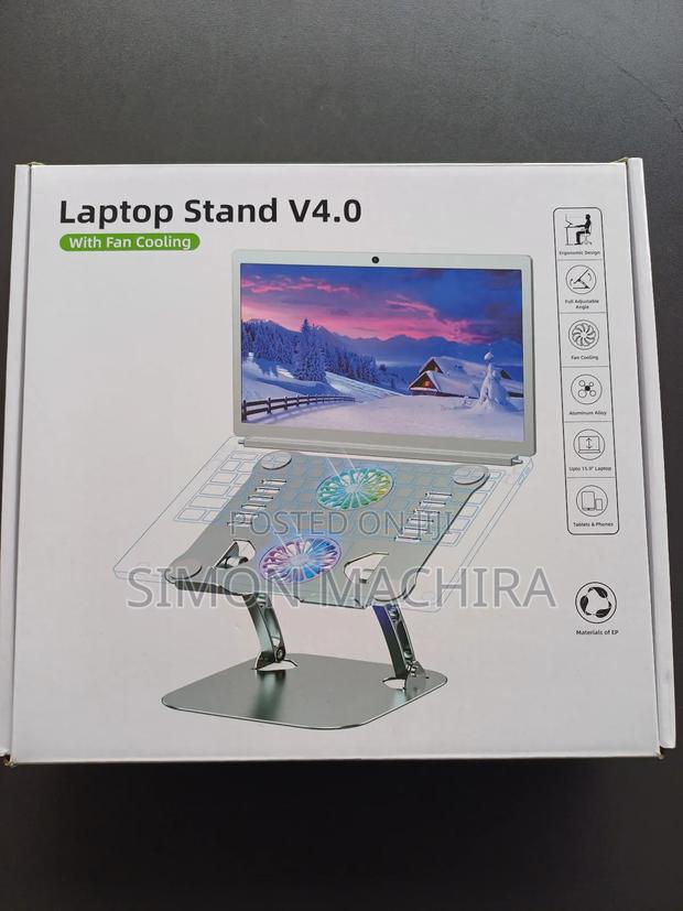Adjustable Laptop Stand With Fan Cooling - main view