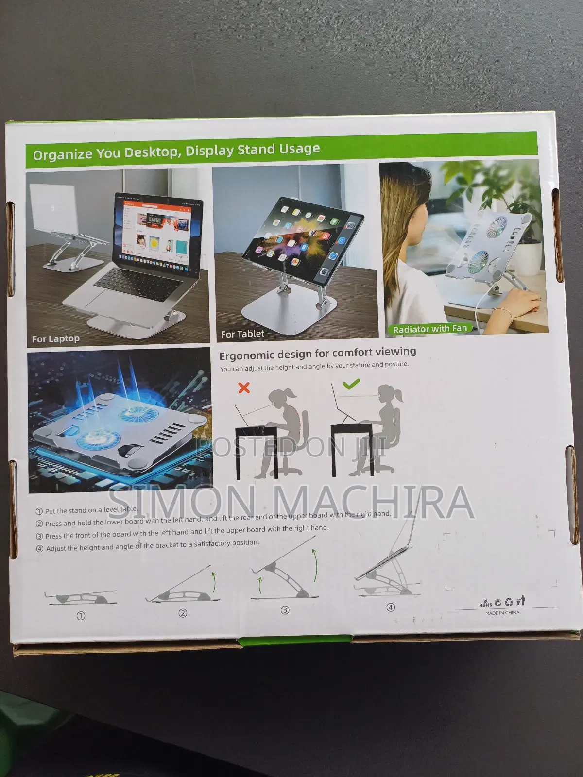 Adjustable Laptop Stand With Fan Cooling
