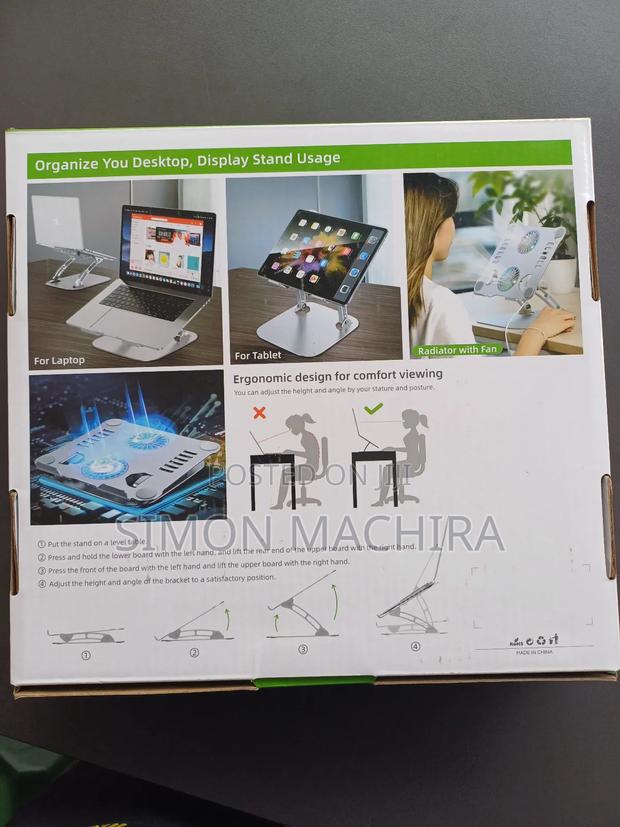 Adjustable Laptop Stand With Fan Cooling - thumbnail 3