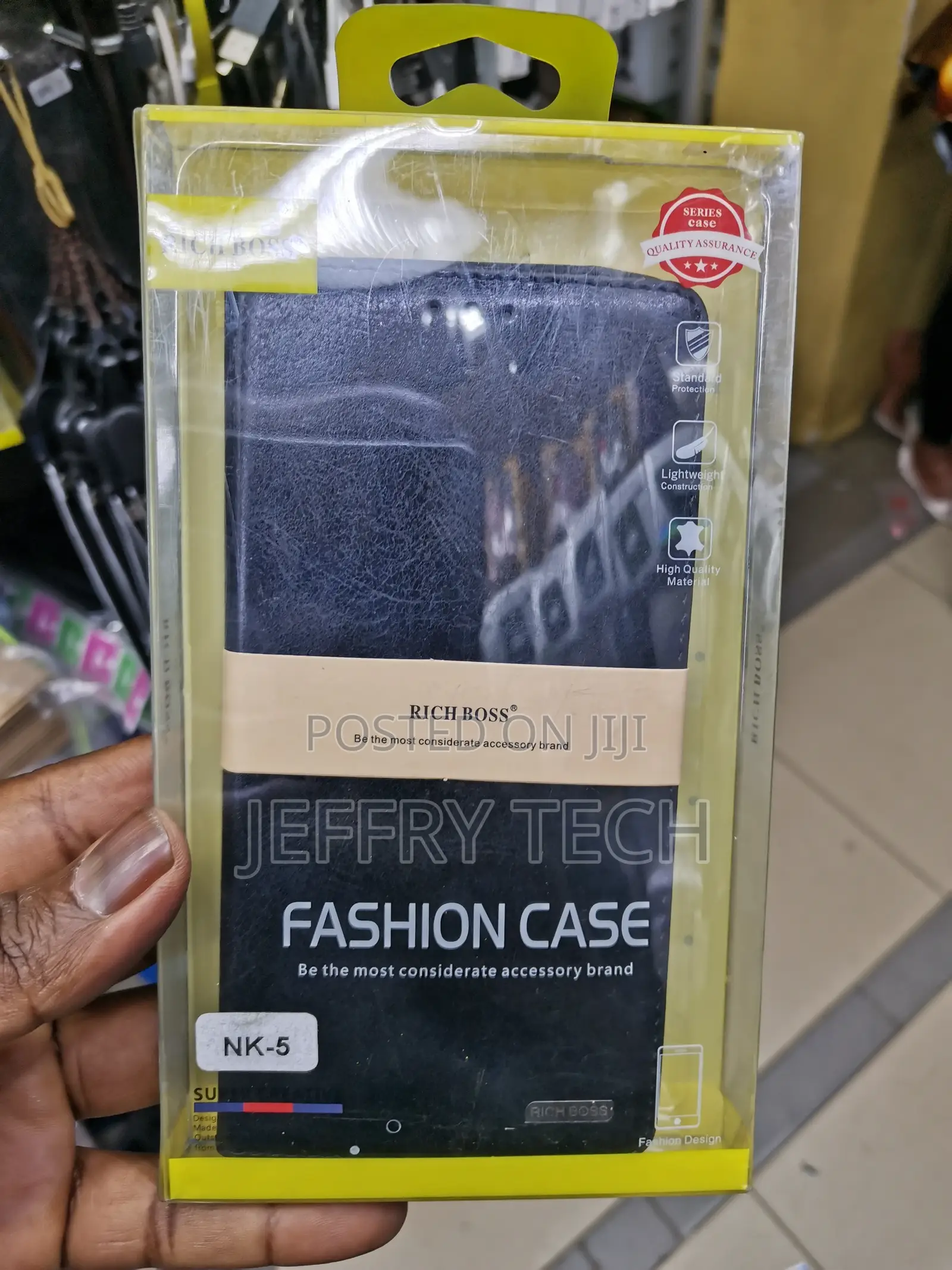 Universal Richboss Leather Flip Cover for Nokia 5- Black