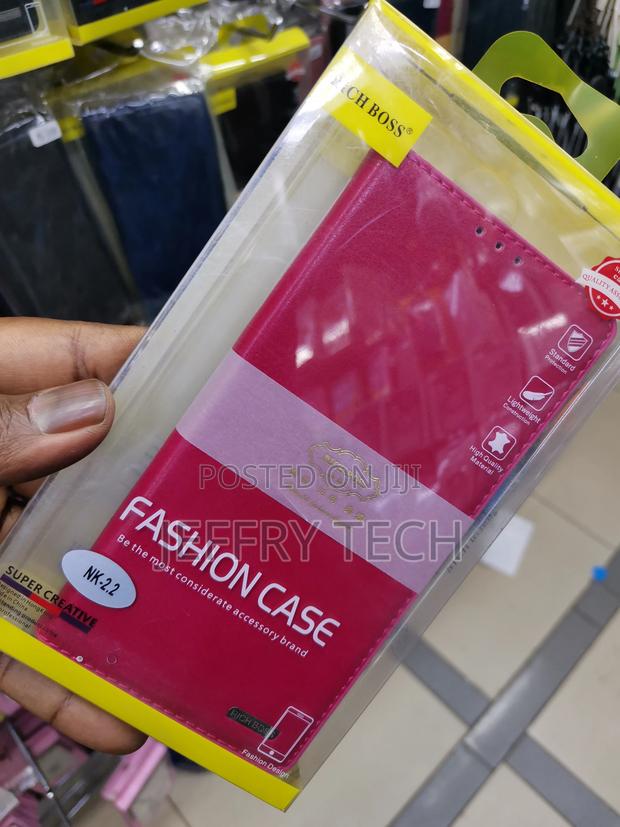 Universal Richboss Leather Flip Case for Nokia 2.2-Pink - thumbnail 3